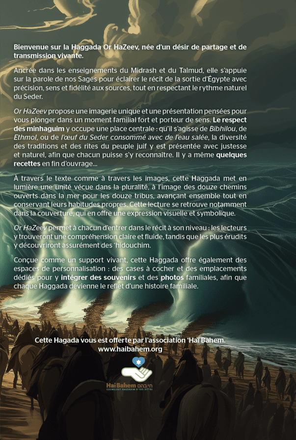 Passover Hagada Or HaZeev - Francais (couverture souple) | Edition Hai Bahem