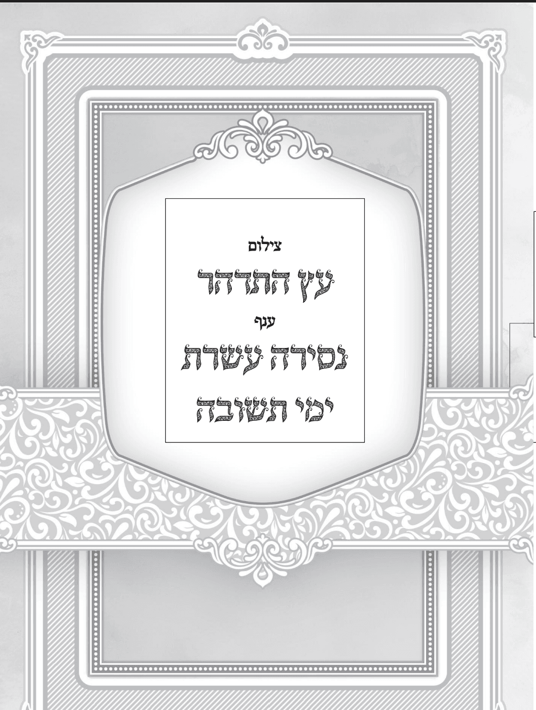 צילום סידור 'עץ התדהר' נסירה עשי"ת